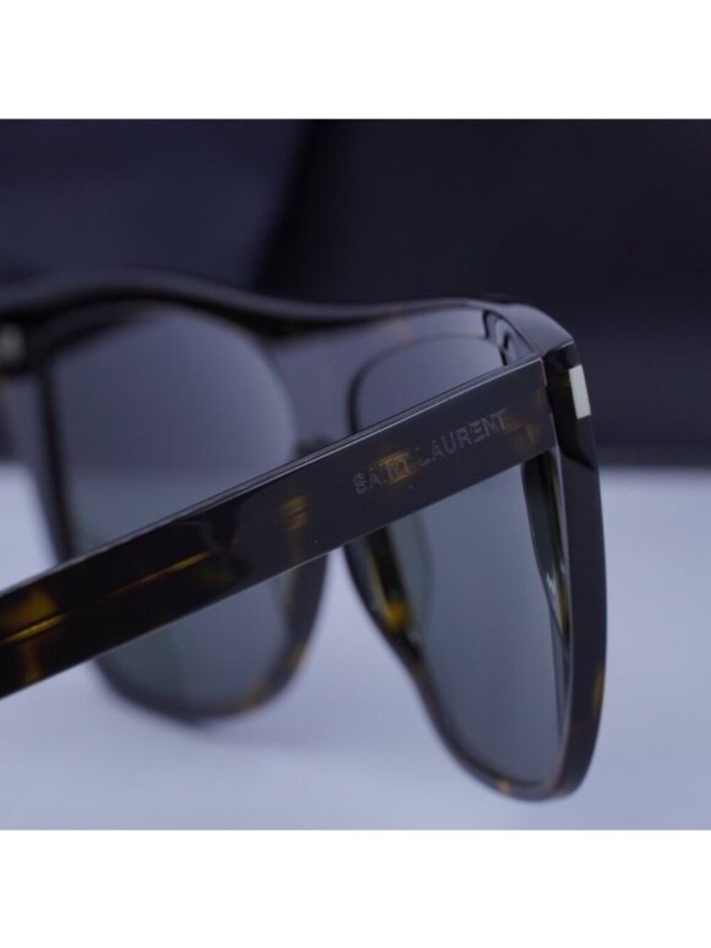 Saint Laurent SL 1 SLIM 002 Square Sunglasses - Havana/Grey - Picture 5 of 10